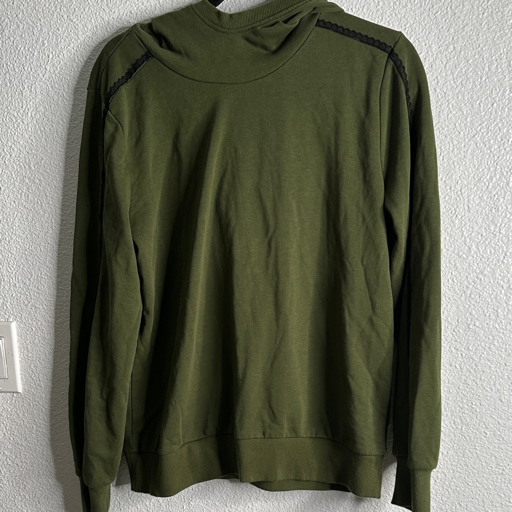 J. JASON WU Olive Green Hoodie with Black Accents size XS